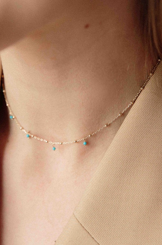 ANIA KRUK naszyjnik ze srebra pokrytego złotem Oval SYZNS0140Z złoty ZA00