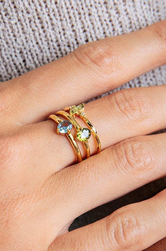 Pozlačeni srebrni prstan ANIA KRUK Sugar STNPS0170Z zlata ZA00