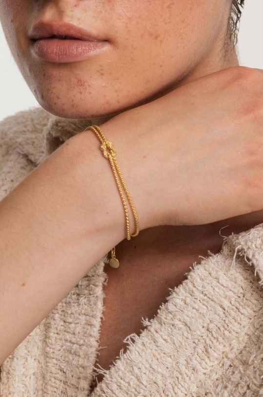 Akcesoria ANIA KRUK bransoletka ze srebra pokrytego złotem Oval SLTAS1040Z złoty