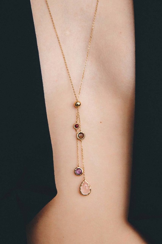 Strieborný pozlátený náhrdelník ANIA KRUK Duo SOPNN0650Z zlatá ZA00