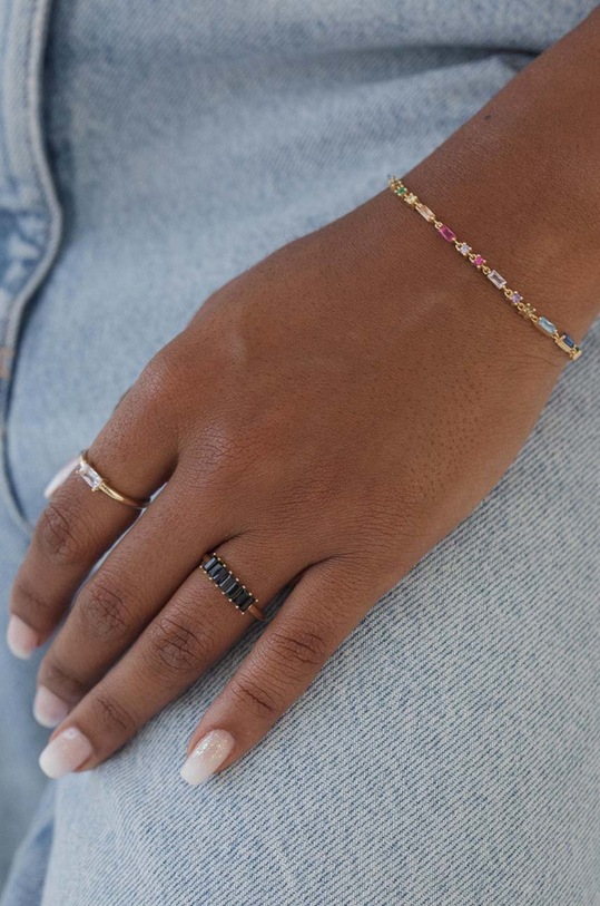 ANIA KRUK pierścionek ze srebra pokrytego złotem Sugar SYZPS1401Z złoty ZA00