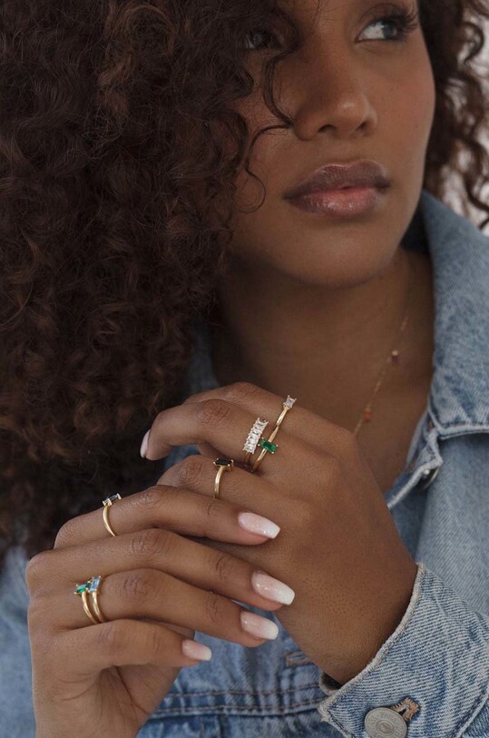 ANIA KRUK inel de argint placat cu aur Sugar SYZPS1402Z aur ZA00