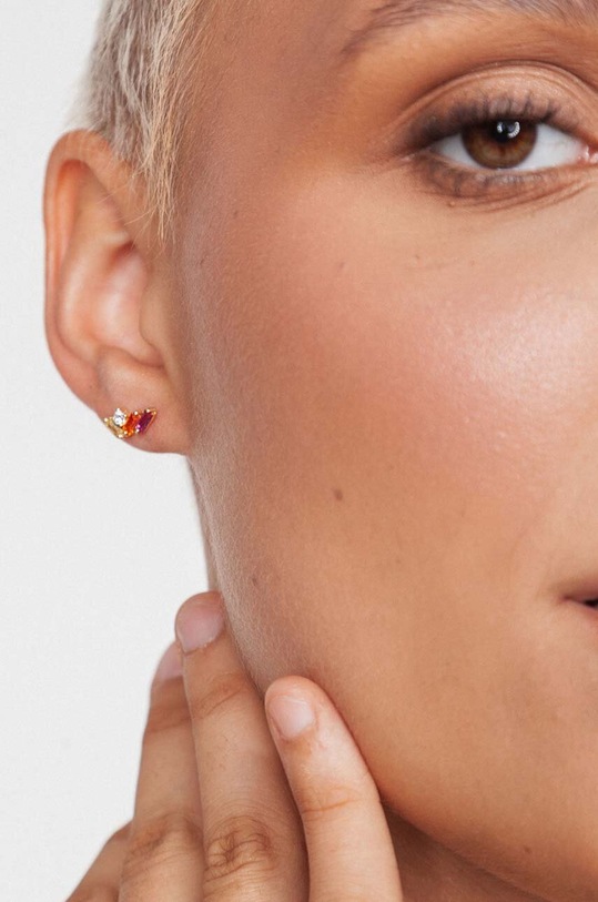 ANIA KRUK kolczyki ze srebra pokrytego złotem SUGAR SYZKS1390Z złoty ZA00