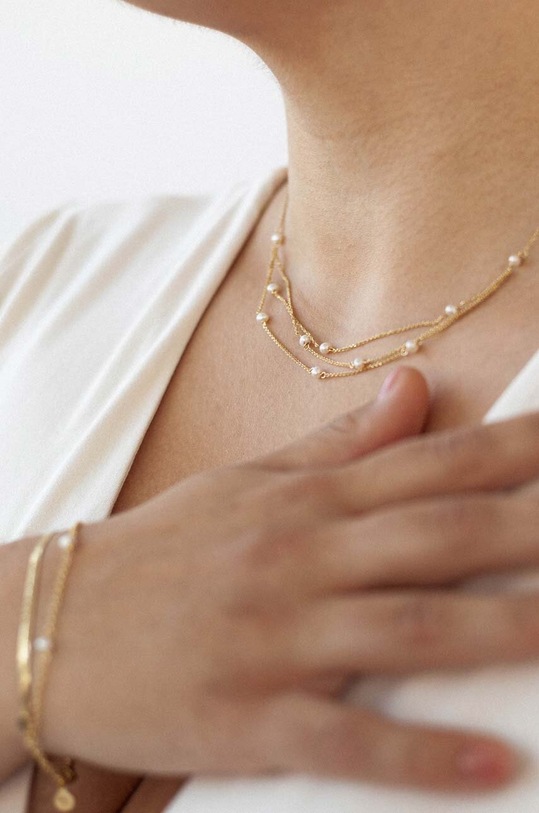 Strieborný pozlátený náhrdelník ANIA KRUK GLAMOUR SLTNP2292Z zlatá ZA00