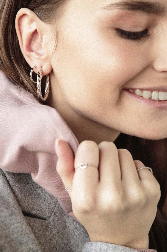 Αξεσουάρ Ασημένια σκουλαρίκια ANIA KRUK TRENDY SAKKS0960 ασημί