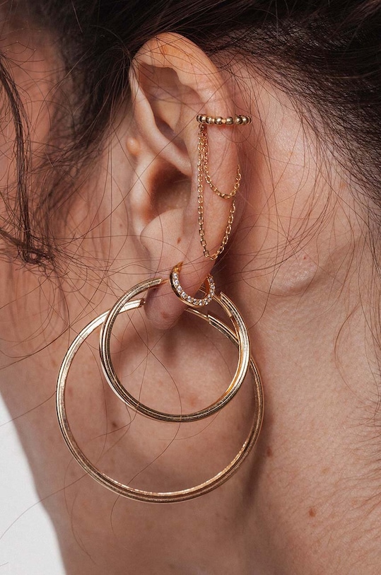 Doplňky Náušnice vyrobené ze stříbra pozlacené zlatem ANIA KRUK ROCK IT SGCKS2270Z zlatá