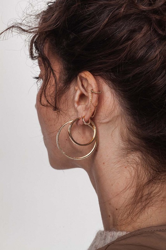 Doplňky Pozlacené stříbrné náušnice ANIA KRUK ROCK IT SRUKC0792Z zlatá