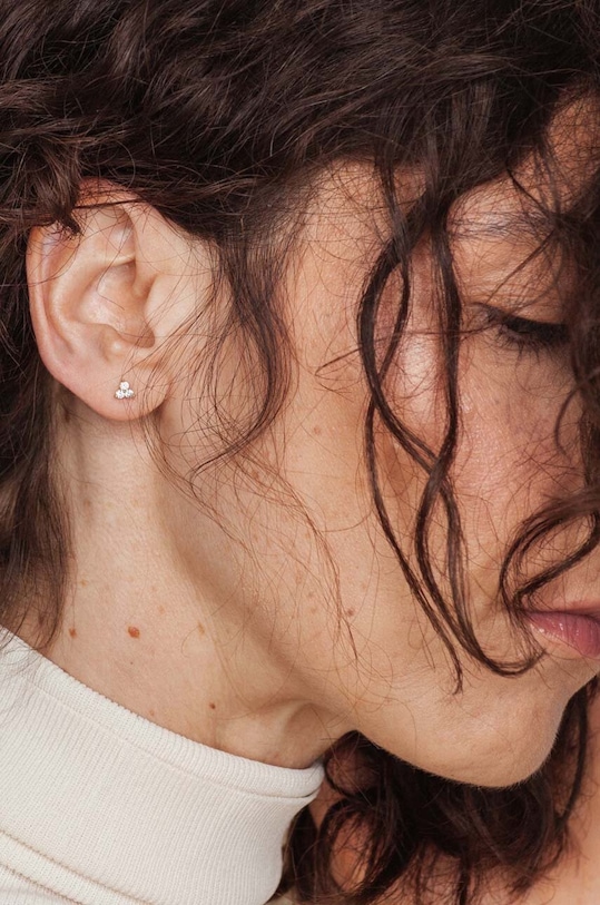 Pozlátená strieborná náušnica ANIA KRUK ROCK IT zlatá SRUKC0892Z