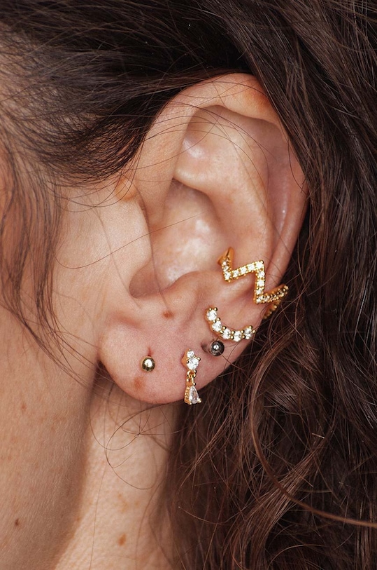 Kiegészítők ANIA KRUK aranyozott ezüst fülbevaló ROCK IT SRUKC0902Z arany