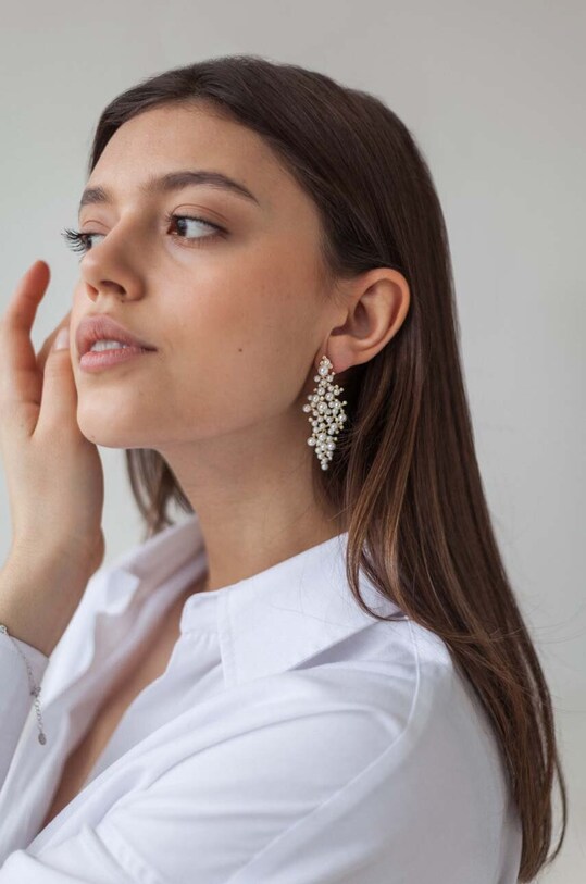 Аксесуари Срібні сережки з позолотою ANIA KRUK Glamour SMVKS0100Z золотий