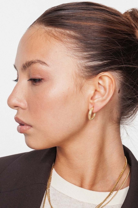 Stříbrné pozlacené náušnice ANIA KRUK TRENDY zlatá SMVKS1520Z