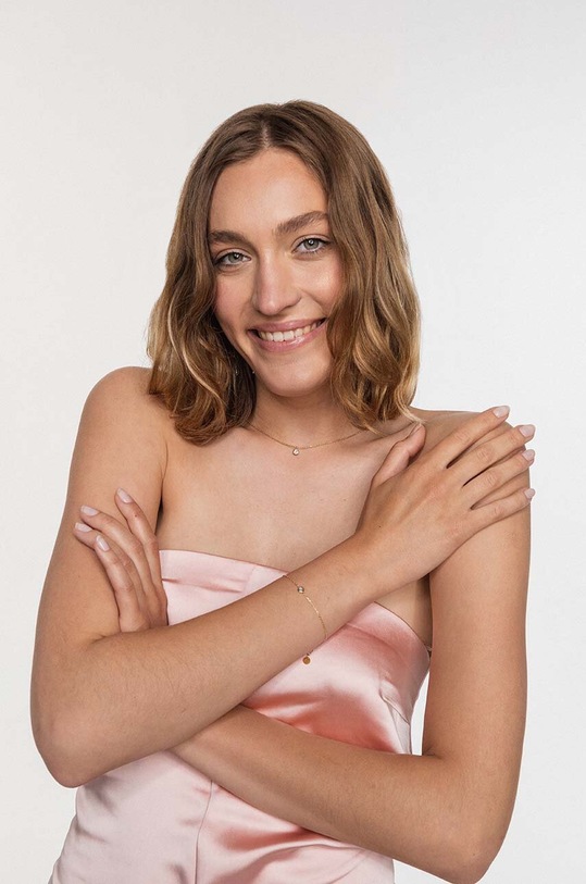 Stříbrný pozlacený náhrdelník ANIA KRUK GLAMOUR zlatá SMVNC1642Z