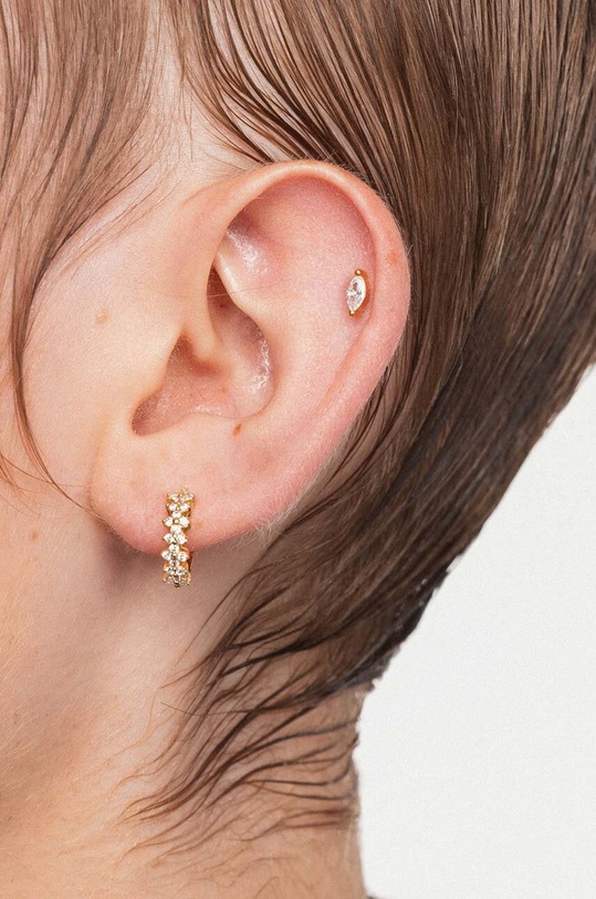 Doplňky Pozlacené stříbrné náušnice ANIA KRUK ROCK IT SRUKC1832Z zlatá