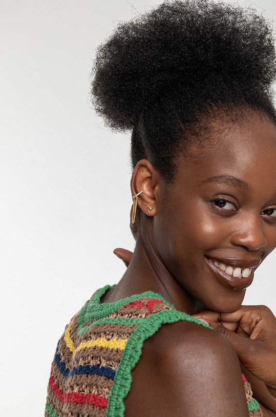 Uhan za zgornji del ušesa iz srebra prevlečenega z zlatom ANIA KRUK ROCK IT zlata SRUKC1452Z