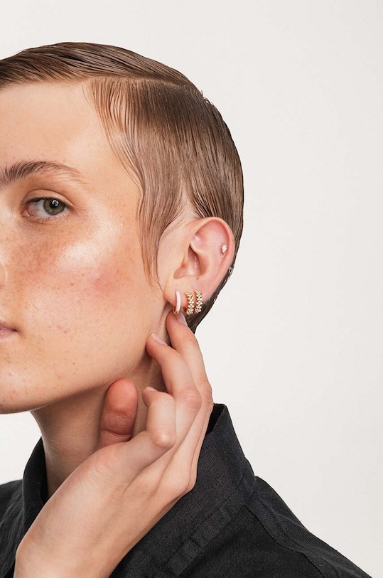 Doplňky Stříbrné pozlacené náušnice ANIA KRUK GLAMOUR SRUKC1992Z zlatá