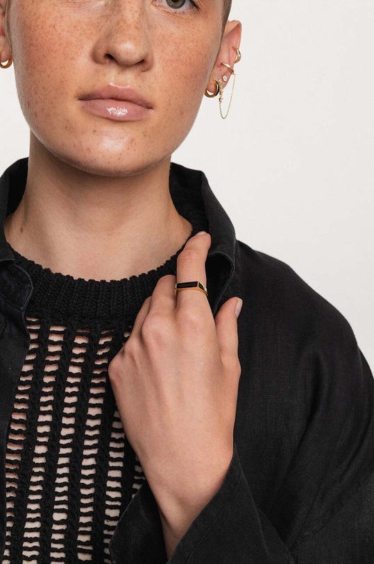 Náušnice vyrobené ze stříbra a pozlacené zlatem ANIA KRUK ROCK IT zlatá SRUKC2072Z