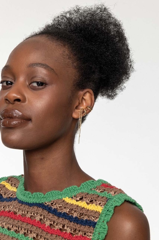 Dodatki Uhan za zgornji del ušesa iz srebra prevlečenega z zlatom ANIA KRUK ROCK IT SRUKS1440Z zlata