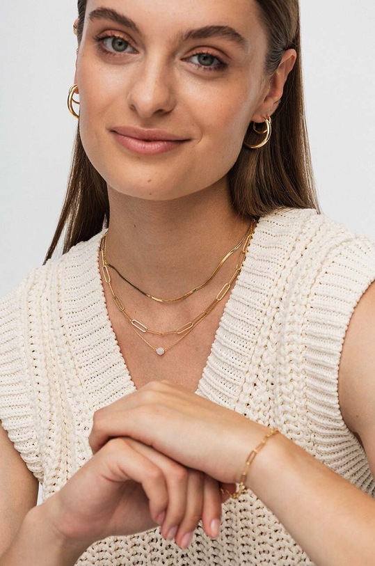 ANIA KRUK naszyjnik ze srebra pokrytego złotem DUO złoty SAKNN2062Z