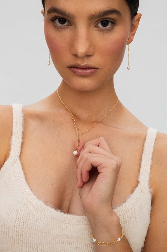 Stříbrné pozlacené náušnice ANIA KRUK ARIEL zlatá SLTKP2802Z