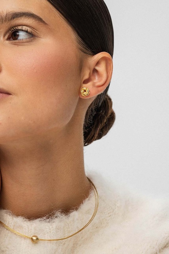 Akcesoria ANIA KRUK kolczyki ze srebra pokrytego złotem VINTAGE SLTKS2660Z złoty