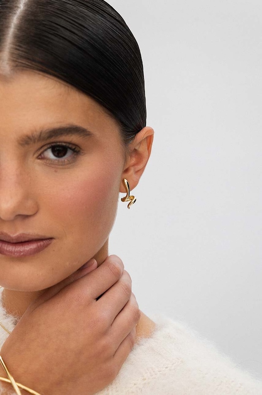 Doplňky Stříbrné pozlacené náušnice ANIA KRUK VINTAGE SLTKS2740Z zlatá