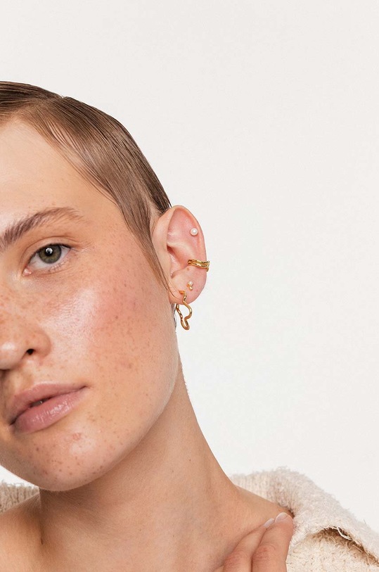 Náušnice vyrobené ze stříbra pozlacené zlatem ANIA KRUK TRENDY zlatá SRUKS1530Z