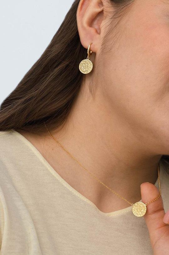 Strieborné pozlátené náušnice ANIA KRUK AZYMUT zlatá SGCKS0320Z