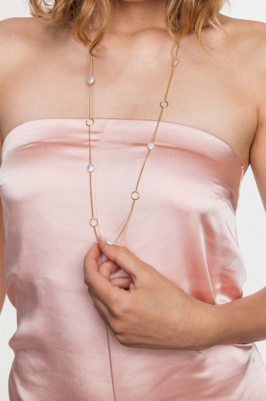 Strieborný pozlátený náhrdelník ANIA KRUK ARIEL zlatá SMVNP1582Z