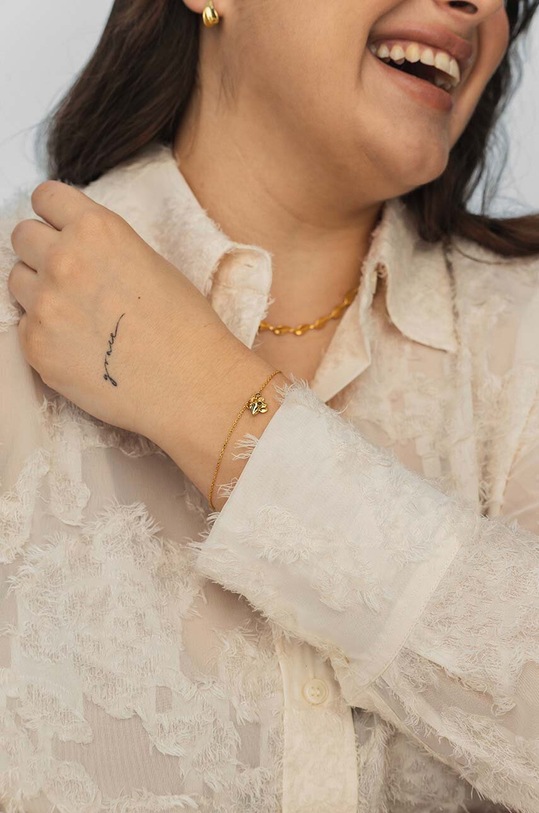 Doplnky Strieborný pozlátený náramok ANIA KRUK HIPPIE SMRAS1270Z zlatá