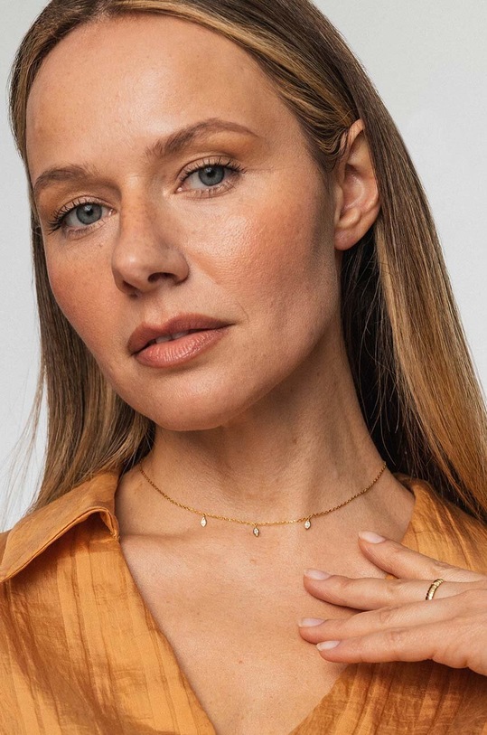 Doplnky Strieborný pozlátený náhrdelník ANIA KRUK GLAMOUR SMRNC1252Z zlatá