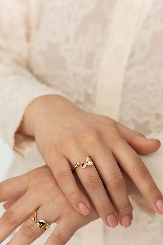 Accesorii ANIA KRUK inel de argint placat cu aur HIPPIE SMRPS1310Z aur