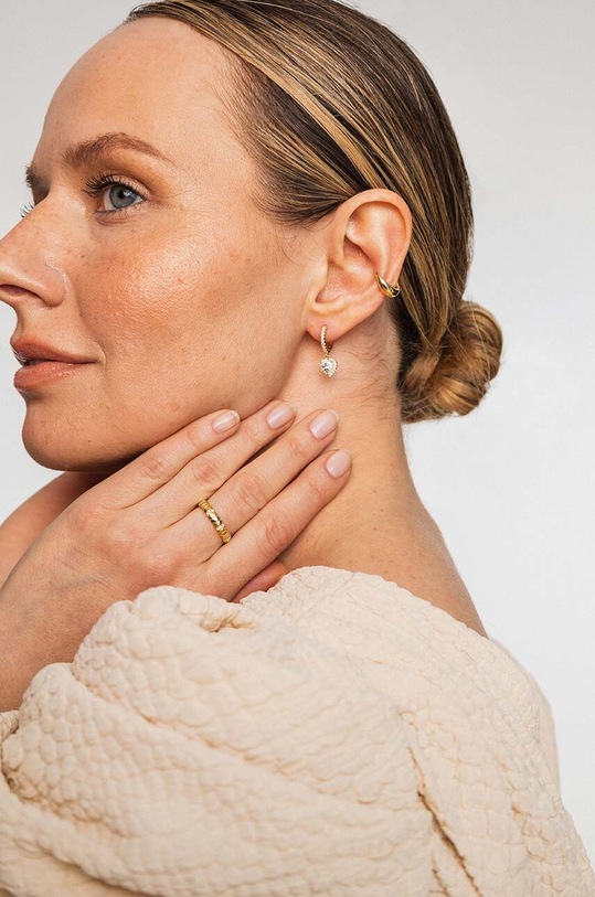 ANIA KRUK cercei din argint placat cu aur ROMANTICA SMVKC2102Z aur