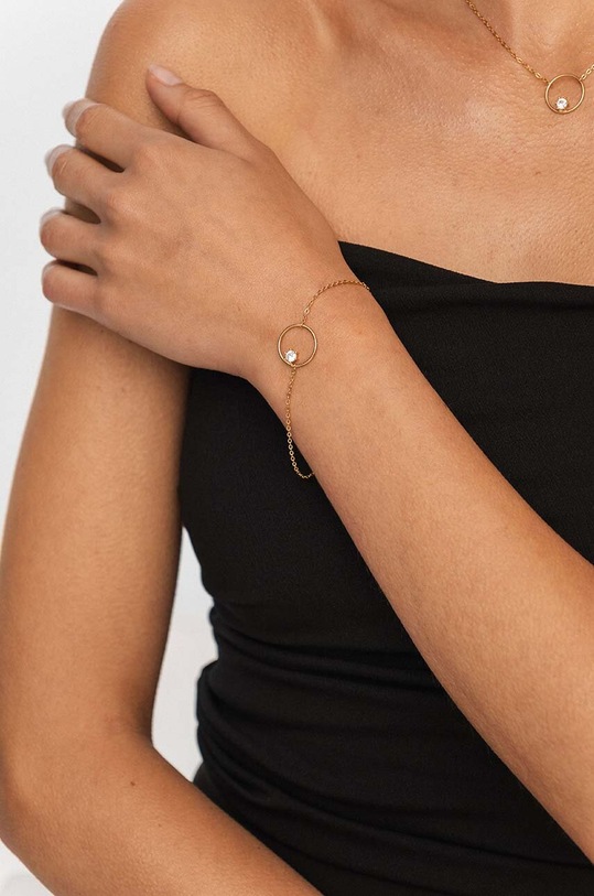 Doplnky Strieborný pozlátený náramok ANIA KRUK GLAMOUR SJDAC0221Z zlatá