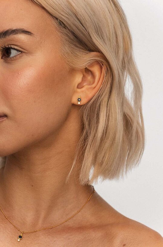 Doplnky Strieborné pozlátené náušnice ANIA KRUK OVAL SJDKC0211Z zlatá