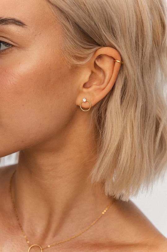 Doplnky Strieborné pozlátené náušnice ANIA KRUK GLAMOUR SJDKC0221Z zlatá