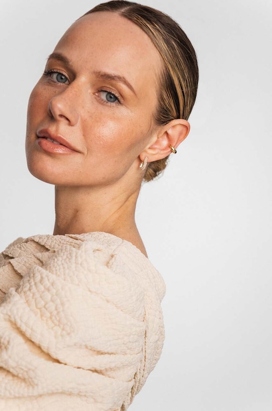 Accesorii ANIA KRUK cercei din argint placat cu aur ROMANTICA SMVKP2122Z aur