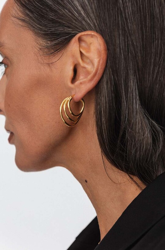 Серебряные серьги с позолотой ANIA KRUK TRENDY золотой SMVKS2620Z