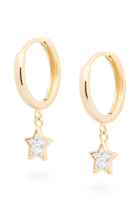 Zlaté náušnice ANIA KRUK GLOW zirkón zlatá ZEMKC2122