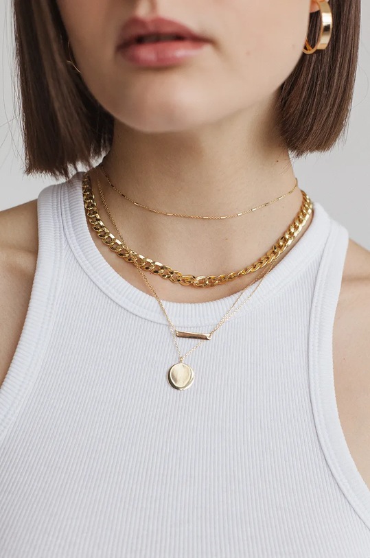 Doplňky Pozlacený stříbrný náhrdelník ANIA KRUK TRENDY SMVNS1080Z zlatá