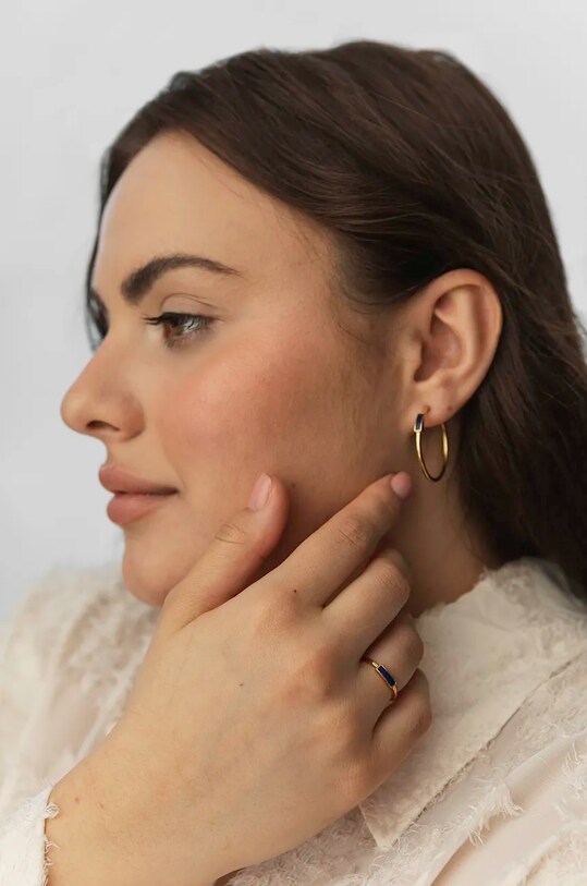 Akcesoria ANIA KRUK kolczyki ze srebra pokrytego złotem DUO SMRKN1324Z złoty