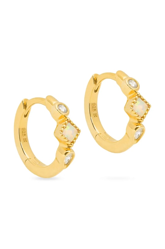 Pozlacené stříbrné náušnice ANIA KRUK DUO přírodní kámen zlatá SMRKY1369Z