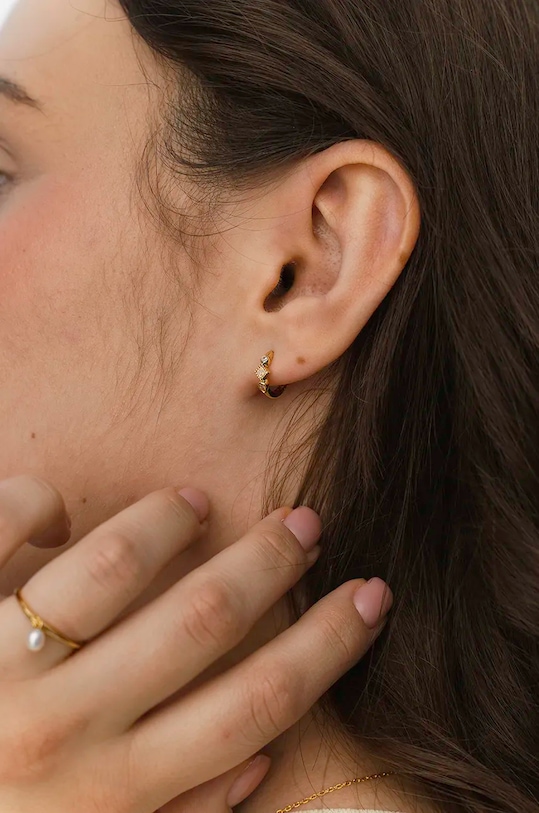 Doplňky Pozlacené stříbrné náušnice ANIA KRUK DUO SMRKY1369Z zlatá