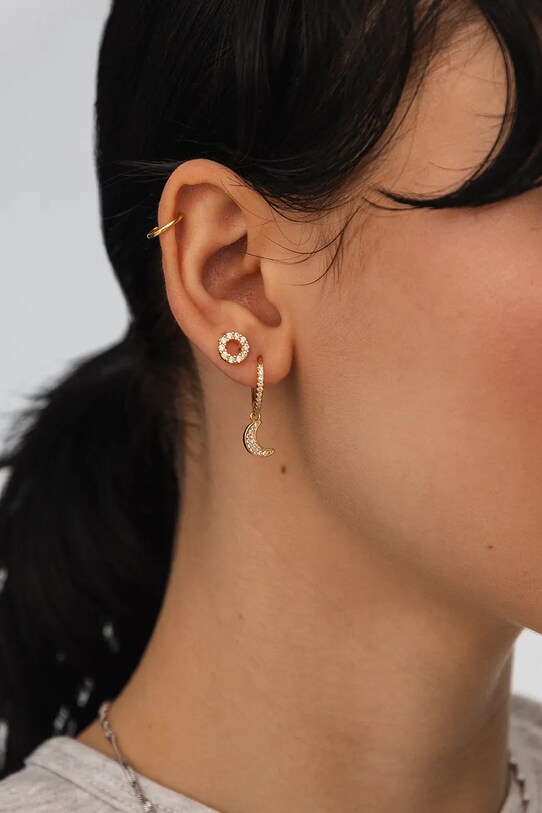 Серебряные серьги с позолотой ANIA KRUK GLAMOUR золотой SMVKC1792Z