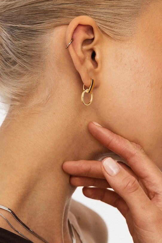 Серебряные серьги с позолотой ANIA KRUK GLAMOUR золотой SMVKC1802Z