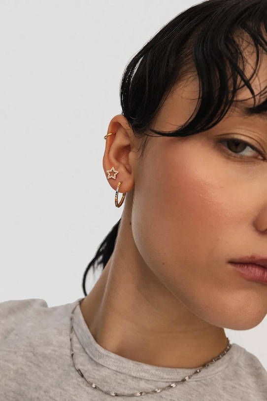 Аксессуары Серебряные серьги с позолотой ANIA KRUK SUGAR SMVKC1839Z золотой