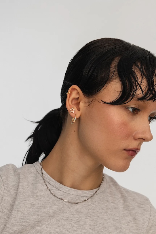 Серебряные серьги с позолотой ANIA KRUK SUGAR золотой SMVKC1839Z