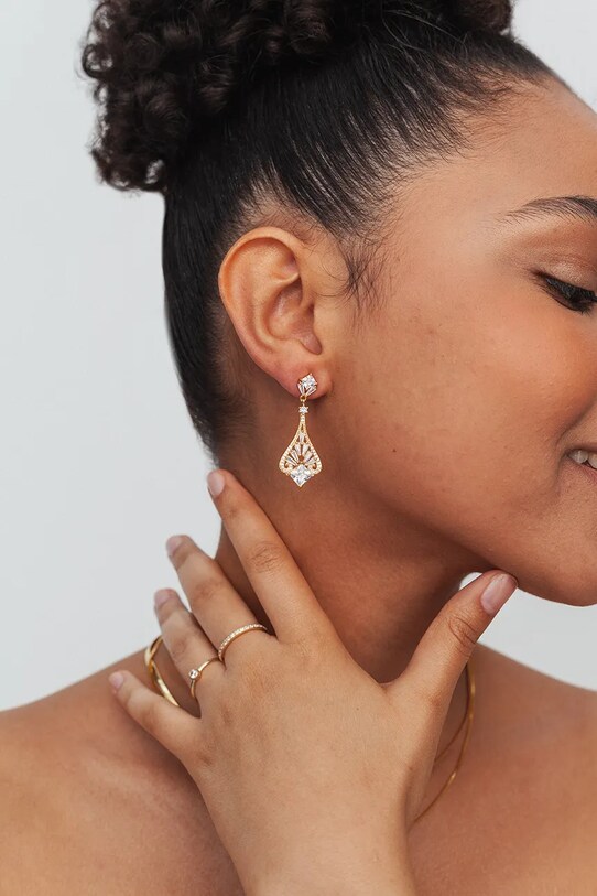 Серебряные серьги с позолотой ANIA KRUK GLAMOUR золотой SMVKC1842Z