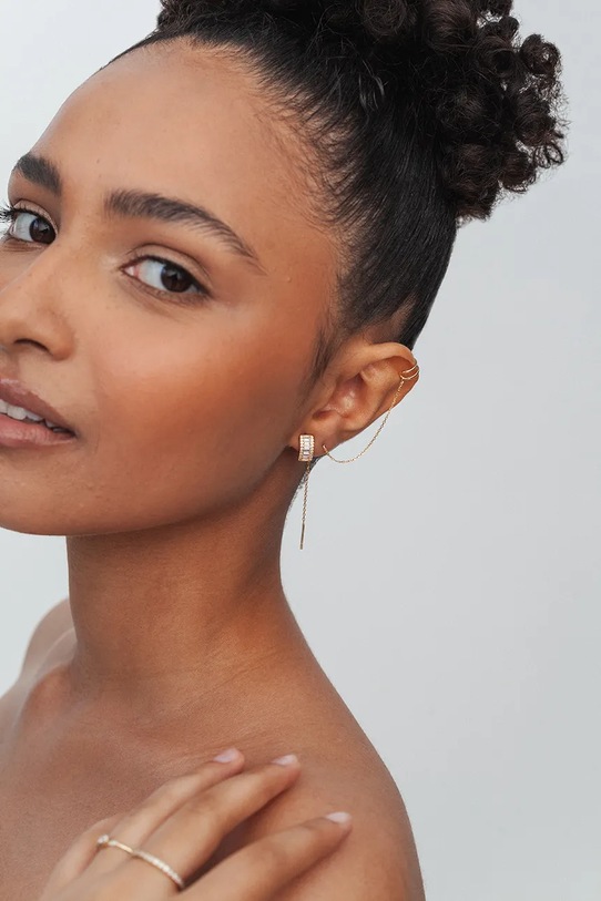 Ασημένια επιχρυσωμένα σκουλαρίκια ANIA KRUK GLAMOUR χρυσαφί SMVKC1852Z