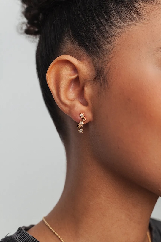 Аксесуари Срібні сережки з позолотою ANIA KRUK SKY SMVKC2032Z золотий