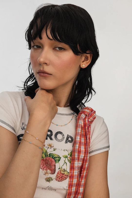 Pozlacené stříbrné náušnice ANIA KRUK BELIEVE zlatá SMVKC2272Z